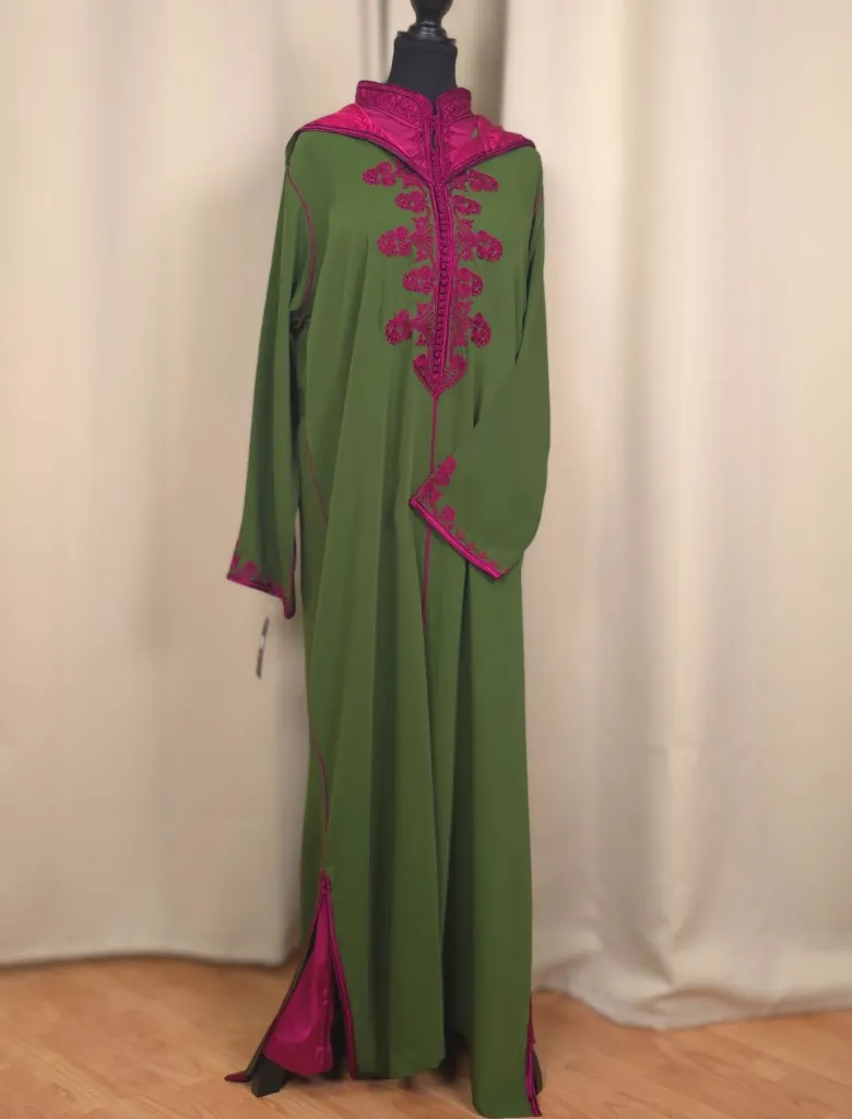 Jellaba Aisha Green Rose